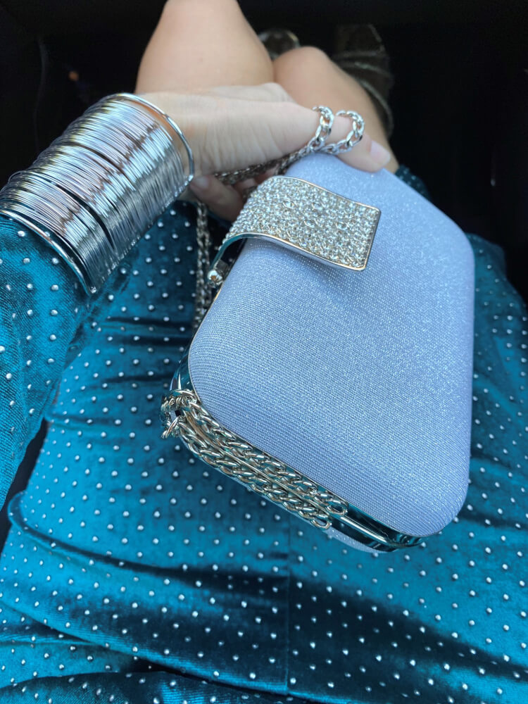 Bolso Rígido Glitter azul