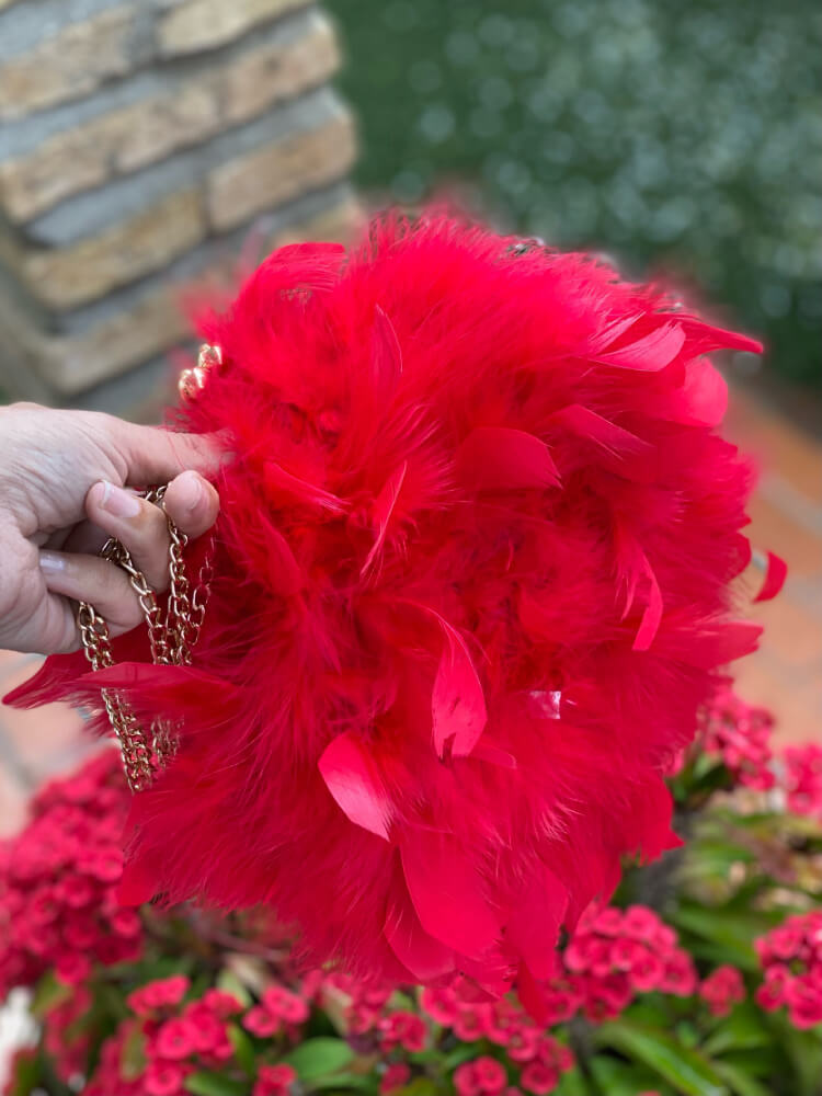 Bolso de Plumón Rojo