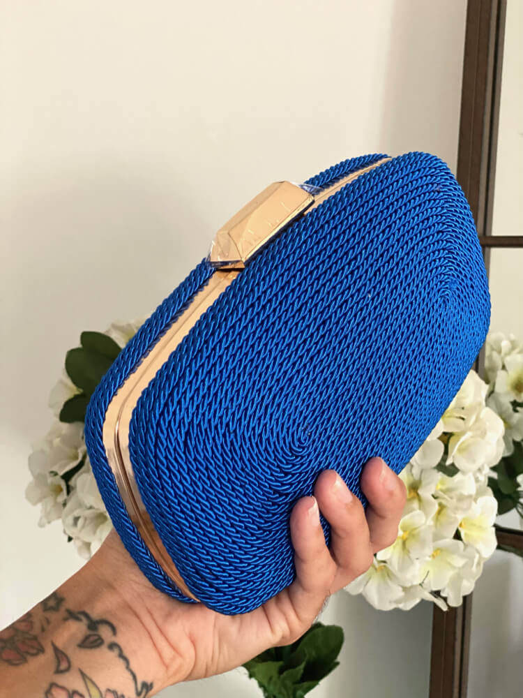 Bolso De Mano Azul Elegante