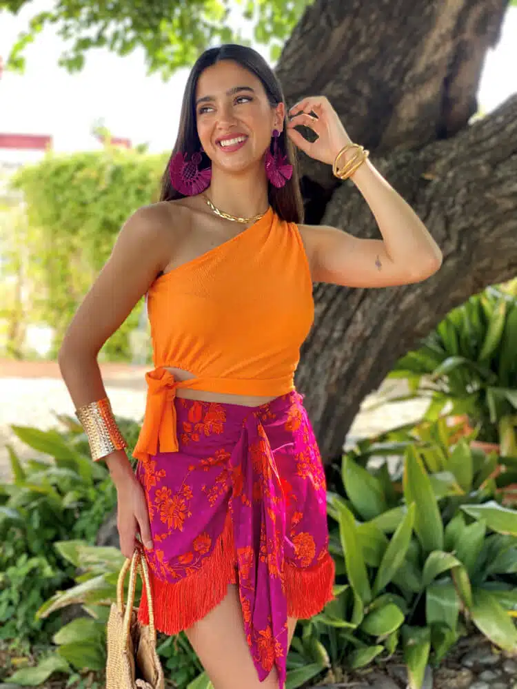 Falda buganvilla con estampado floral