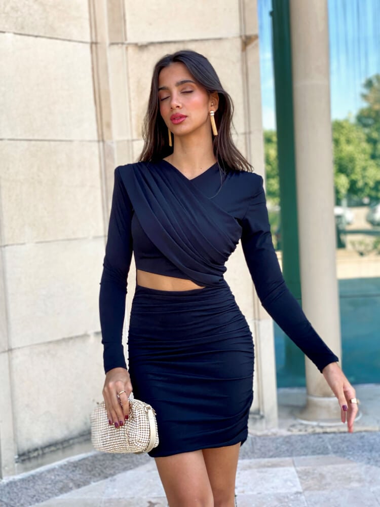 Vestido ajustado corto en color azul