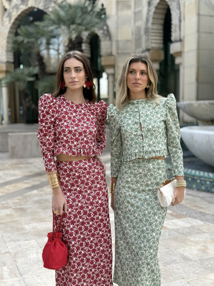 Conjunto Estampado De Top Y Falda