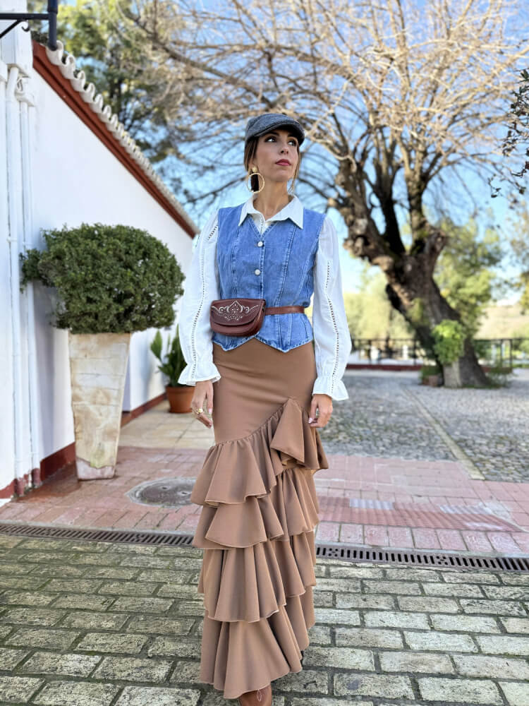 Falda Marrón Flamenca