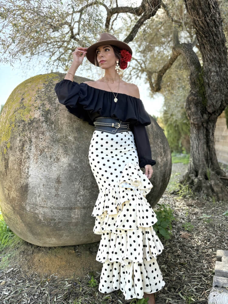 Falda Blanca de Lunares