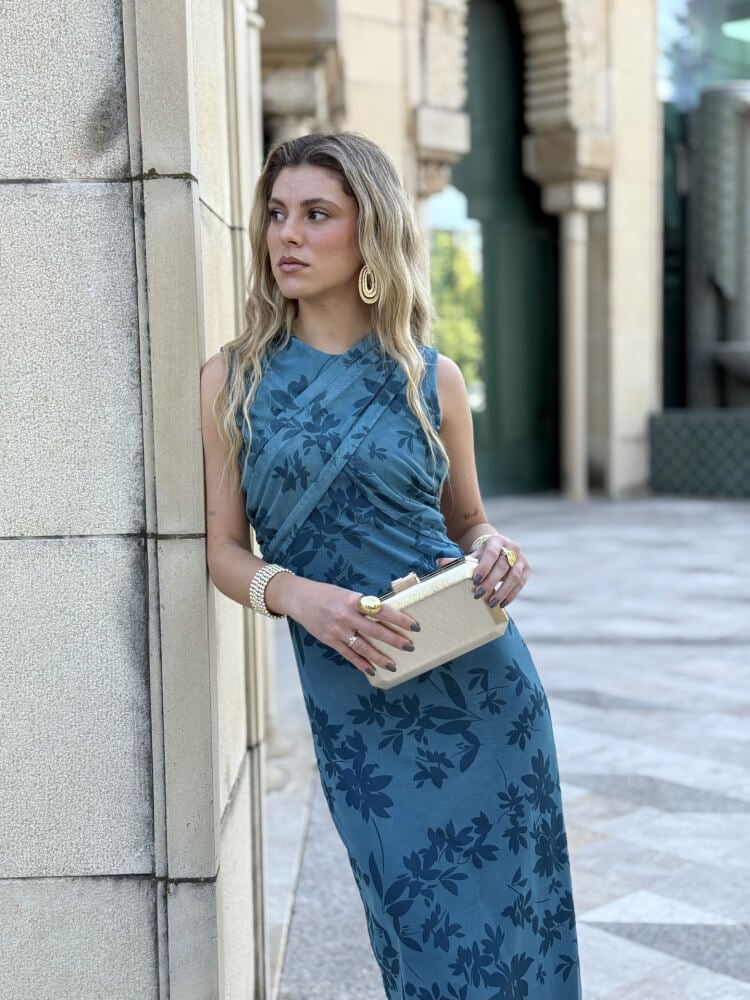 Vestido Azul Petróleo
