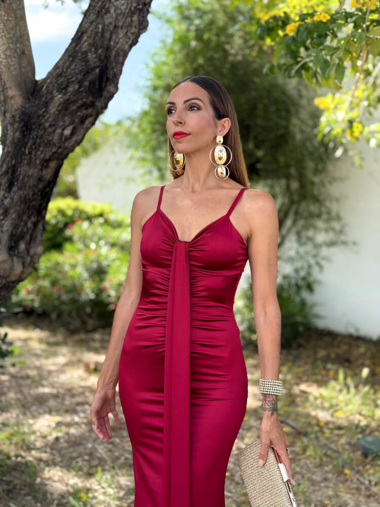Vestido Rojo Brillo