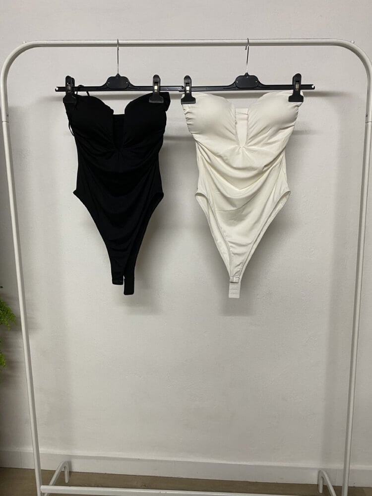 Body Negro Elegante De Licra