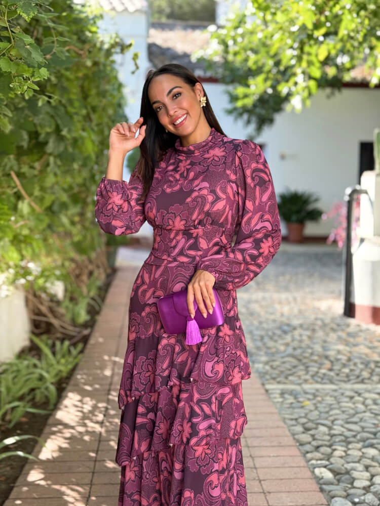 Vestido De Gasa Ligera Con Volantes