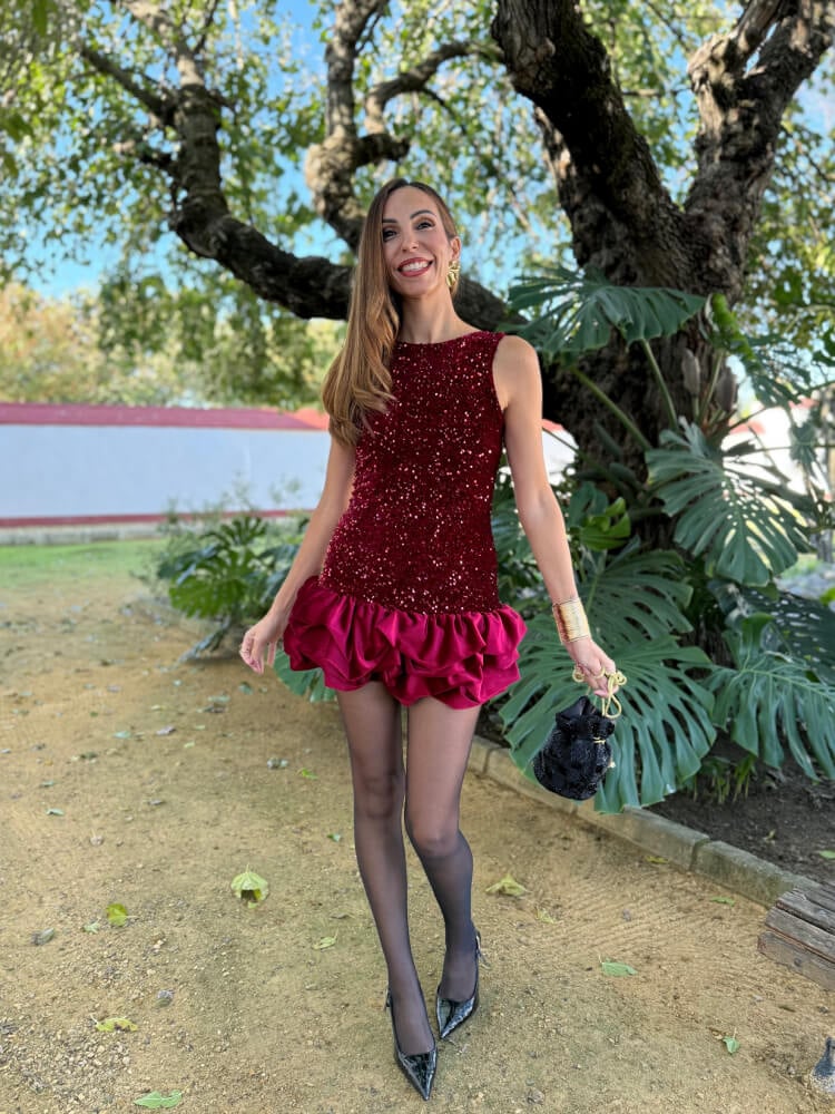 Vestido Mono Vino Con Short Interior