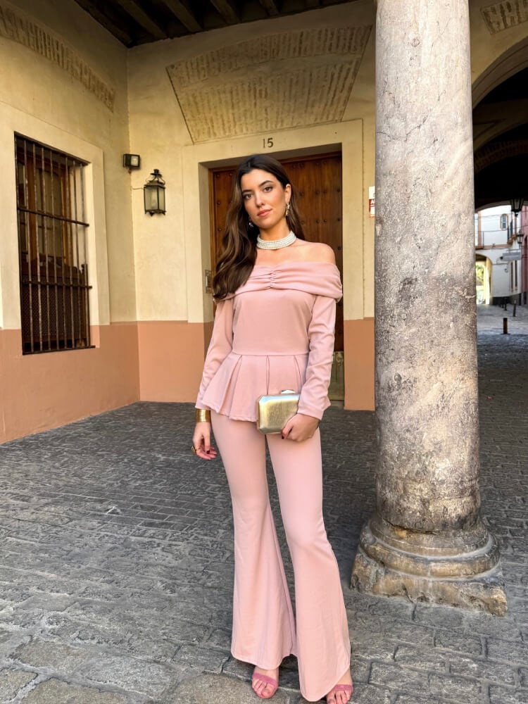 Conjunto Rosa Top Entallado