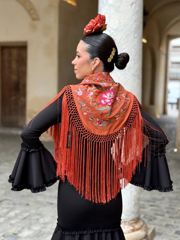 Mantón Elegante Teja Fluido