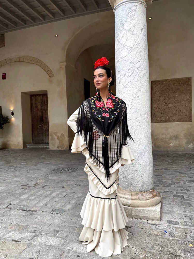 raje Blanco Y Negro de flamenca