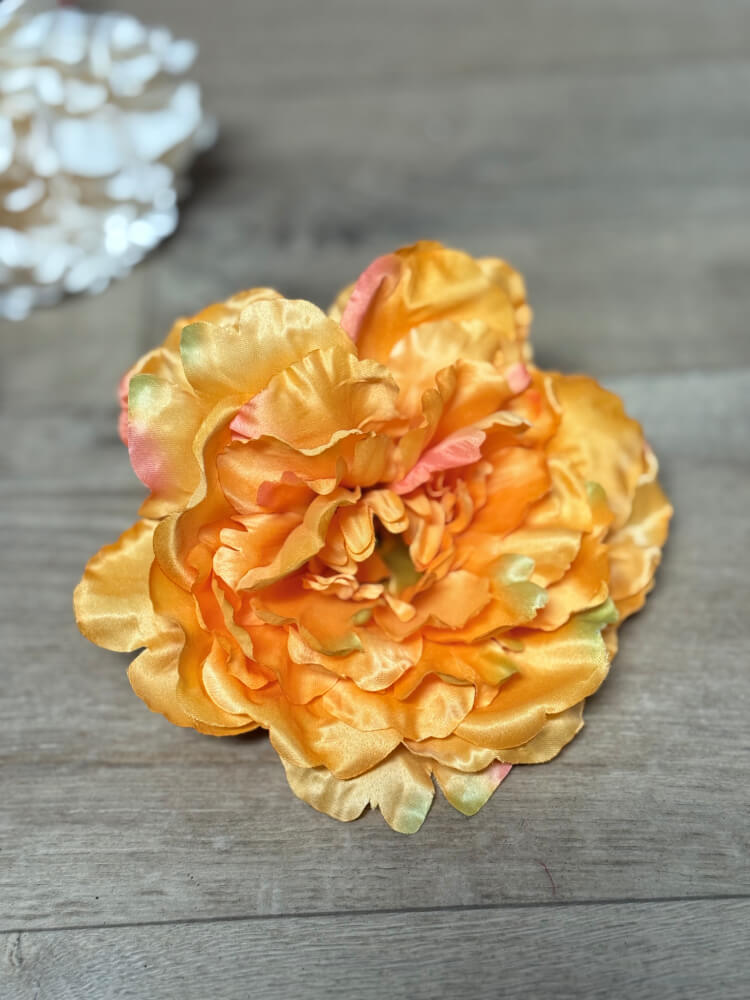 Flor peonía naranja claro