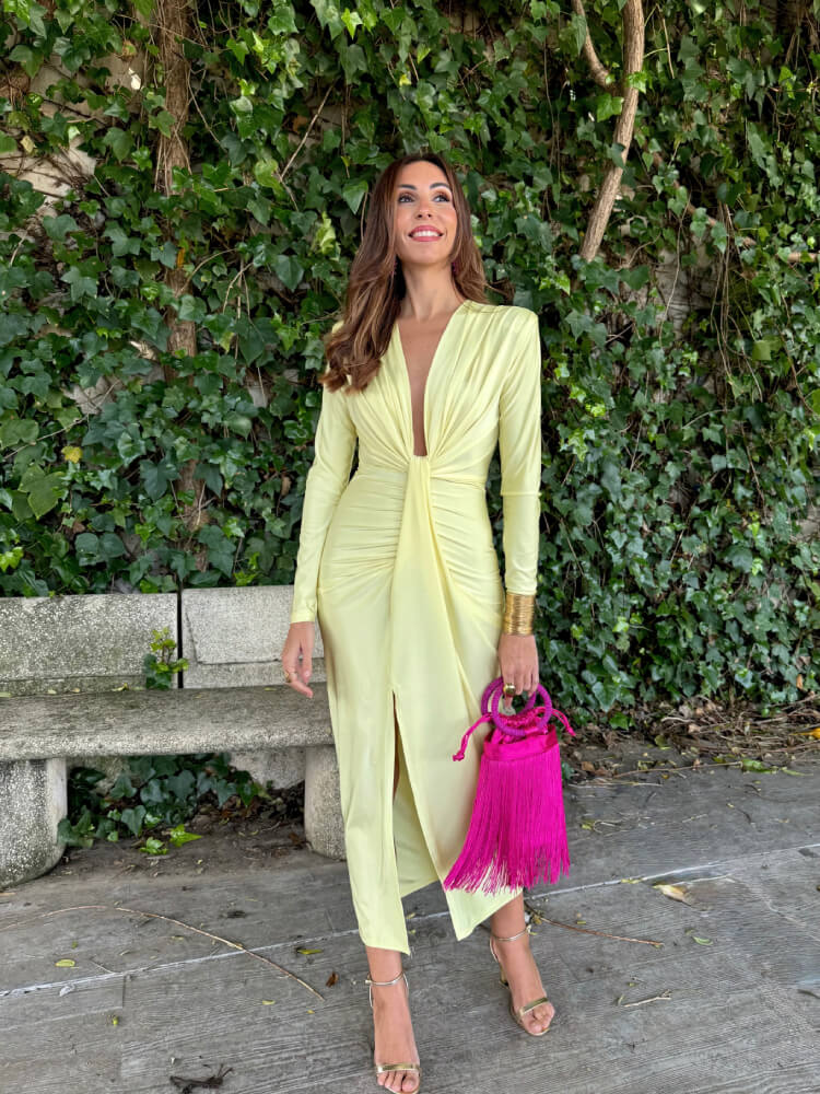Vestido Amarillo Punto Seda