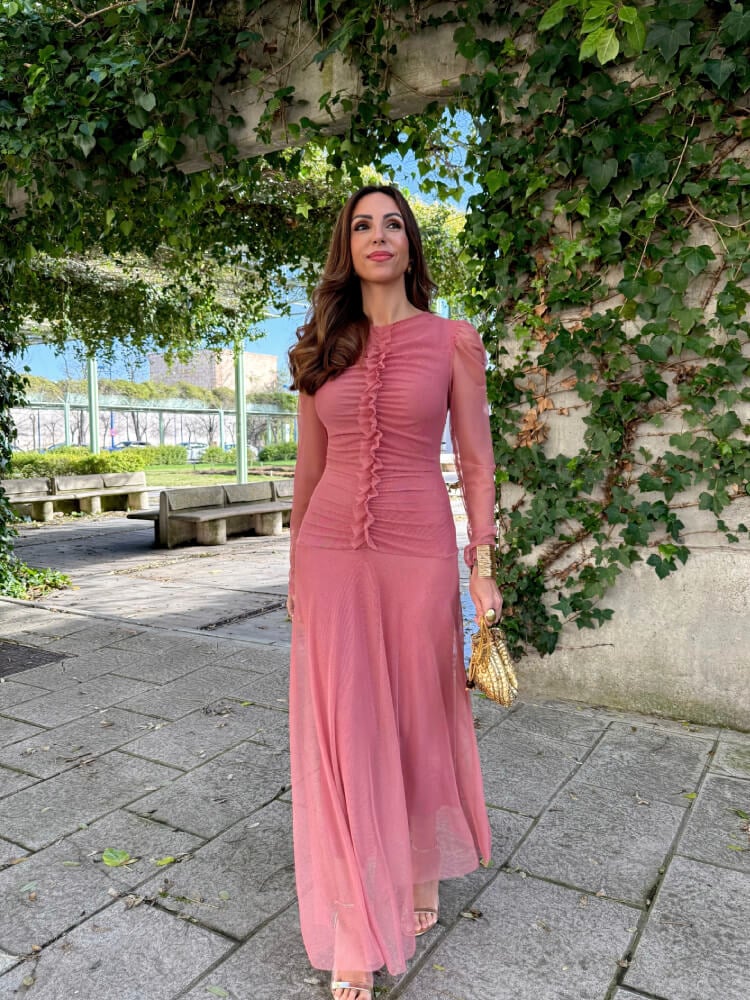 Vestido Buganvilla Drapeado Frontal