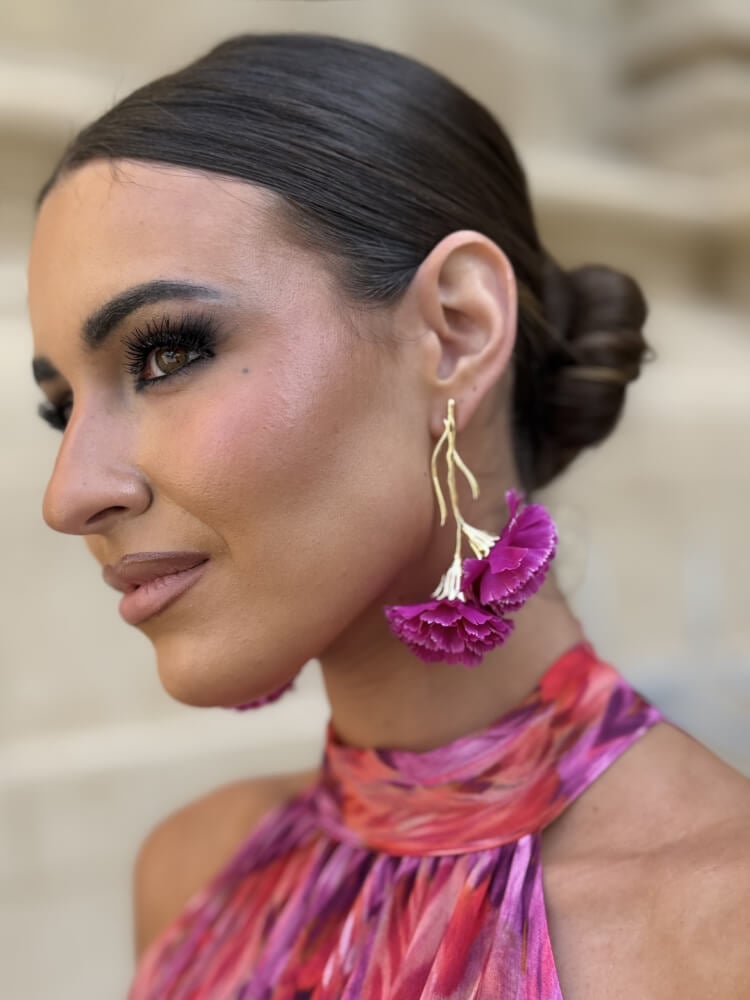 Pendientes Clavelia buganvilla