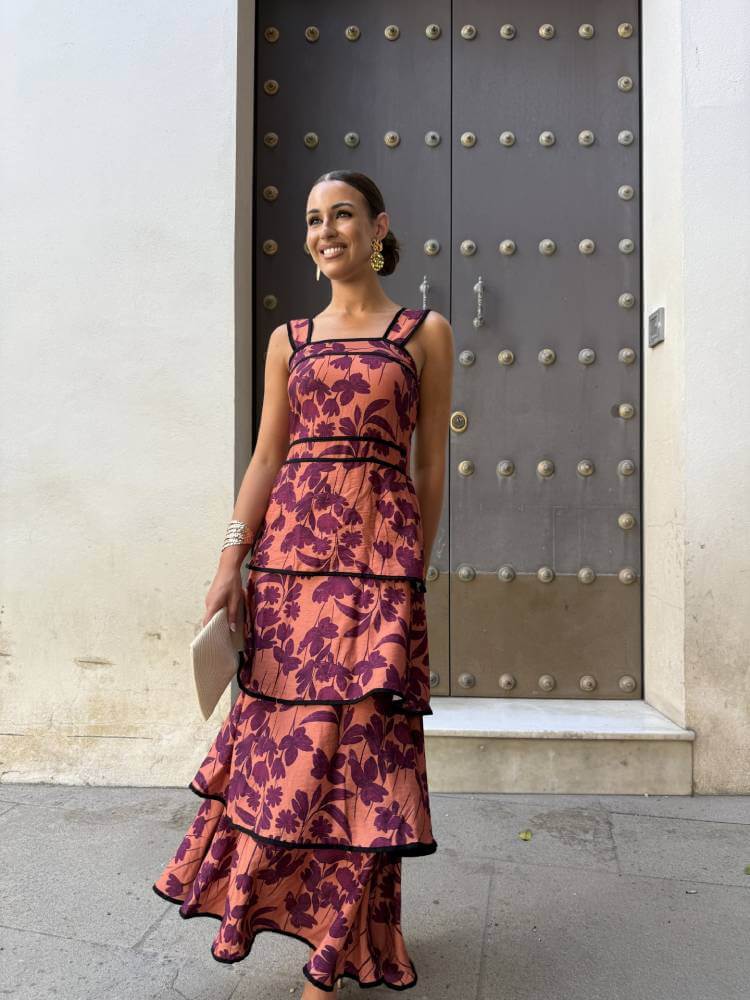 Vestido largo estampado floral